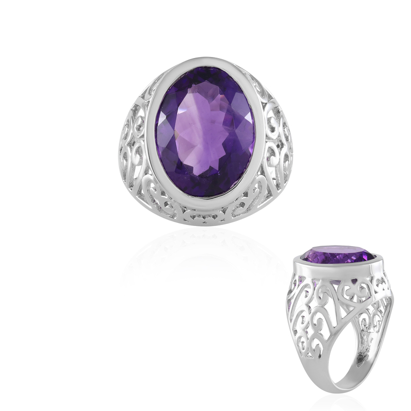 Sibirischer Amethyst-Silberring Sibirischer Amethyst-Silberring