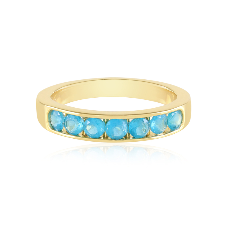 Neonblauer Apatit-Silberring