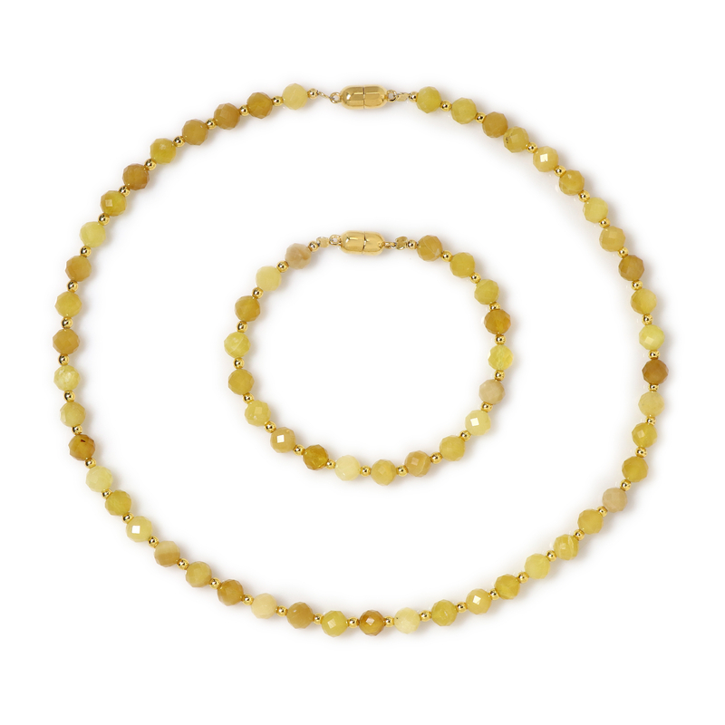 Gelber Opal-Silberset (Riya)