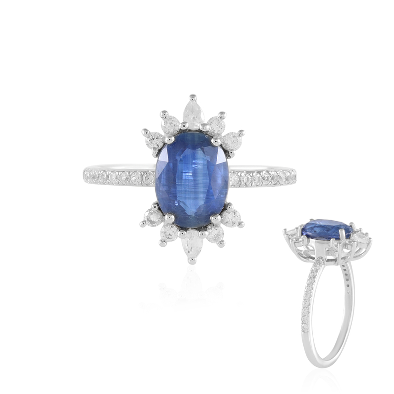 Nepalesischer Kyanit-Silberring