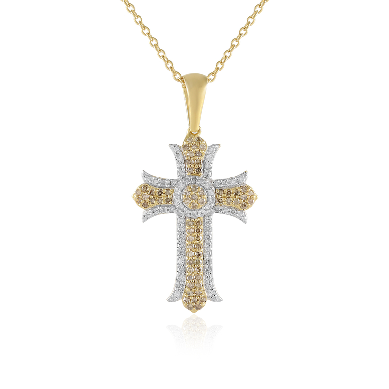 I2 Champagner-Diamant-Silberhalskette