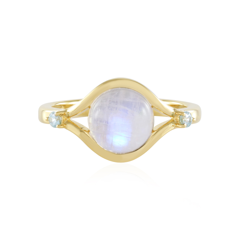 Regenbogen-Mondstein-Silberring (KM by Juwelo)