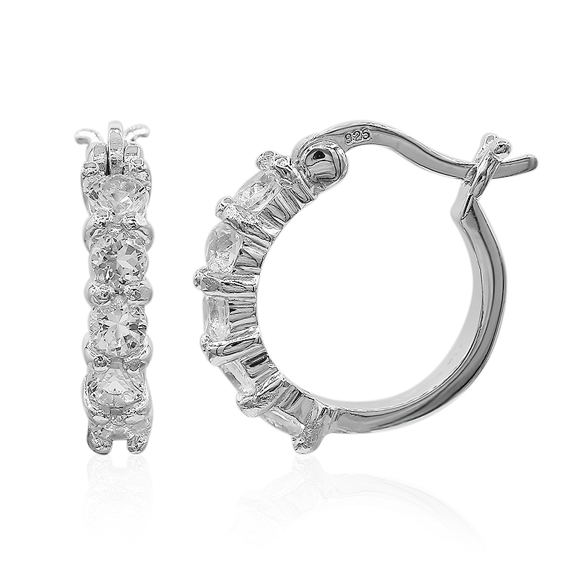 Weißer Topas-Silberohrringe Weißer Topas-Silberohrringe