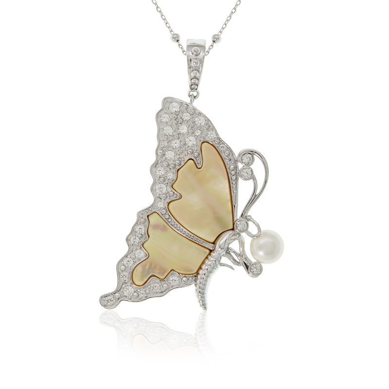 Perlmutt-Silberhalskette (Dallas Prince Designs) Perlmutt-Silberhalskette (Dallas Prince Designs)