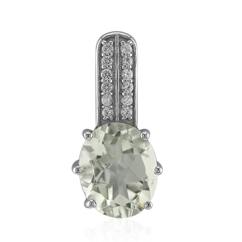 Grüner Amethyst-Silberanhänger Grüner Amethyst-Silberanhänger