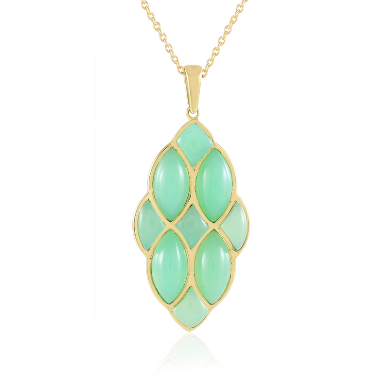 Chrysopras-Silberhalskette (KM by Juwelo)