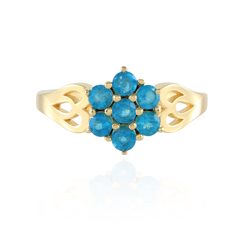 Neonblauer Apatit-Silberring