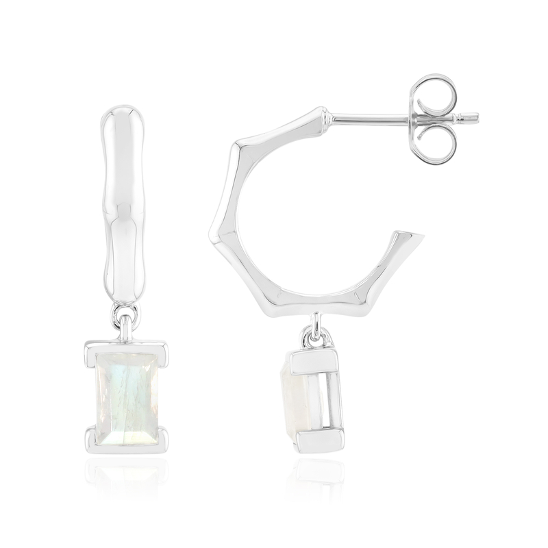 Regenbogen-Mondstein-Silberohrringe (SAELOCANA)