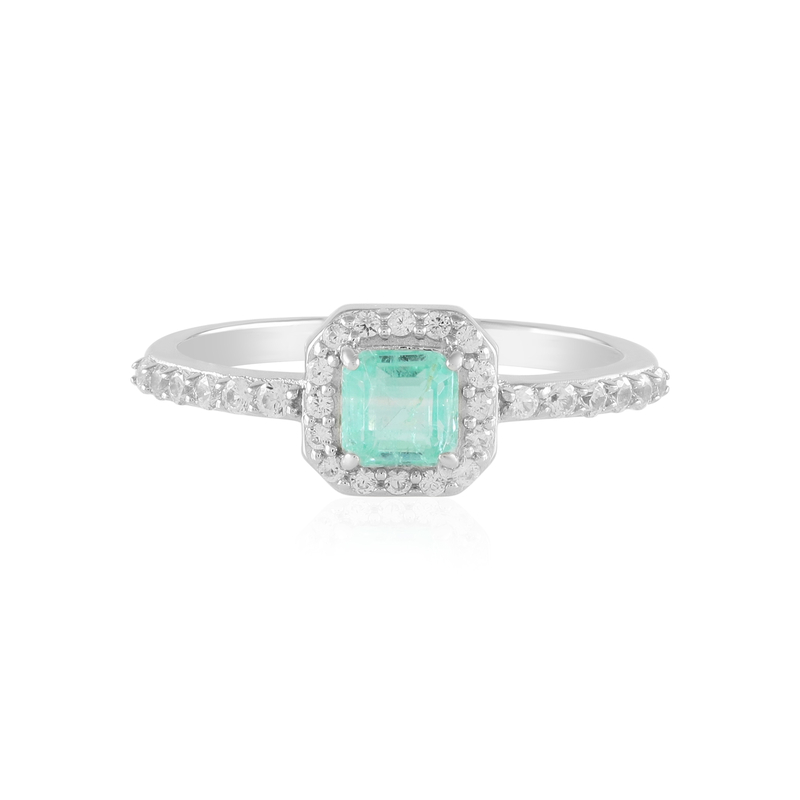 Paraibafarbener Smaragd-Silberring