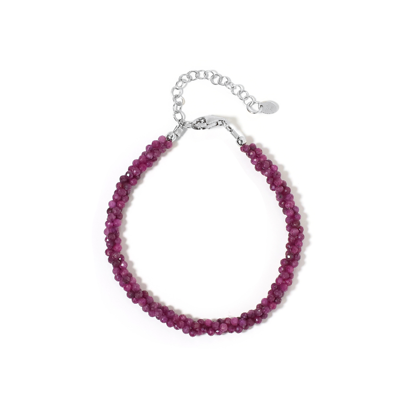 Mosambik-Rubin-Silberarmband
