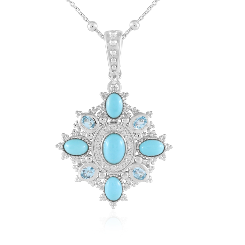 Sleeping Beauty-Türkis-Silberhalskette (Dallas Prince Designs)