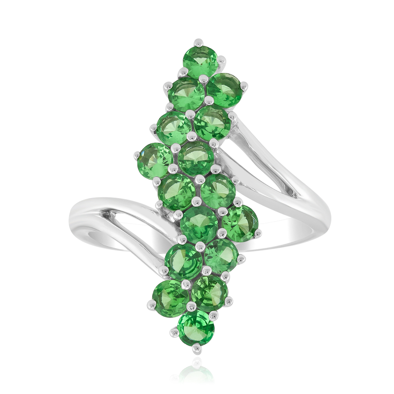 AAA-Kenianischer Tsavorit-Silberring