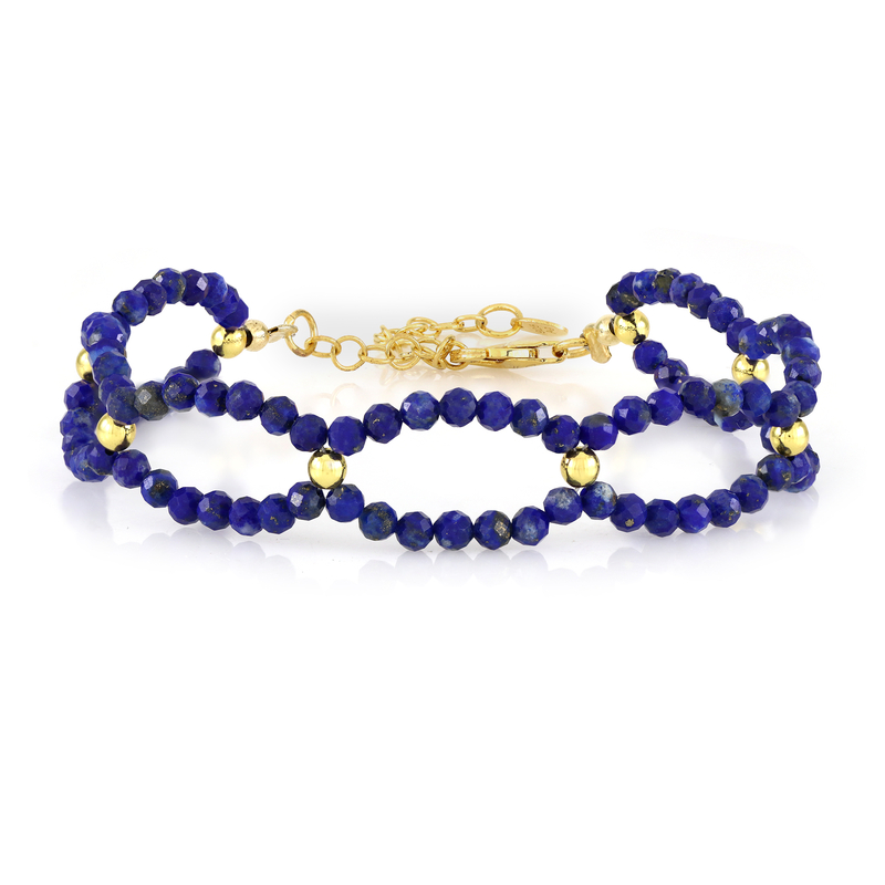 Lapislazuli-Silberarmband (Riya)