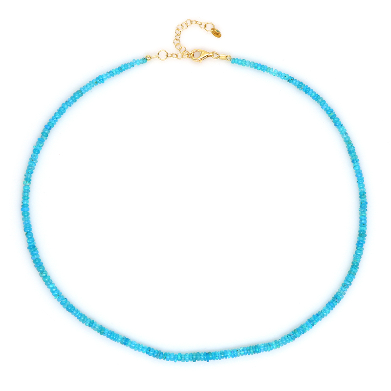 Äthiopischer Blauer Opal-Silberhalskette