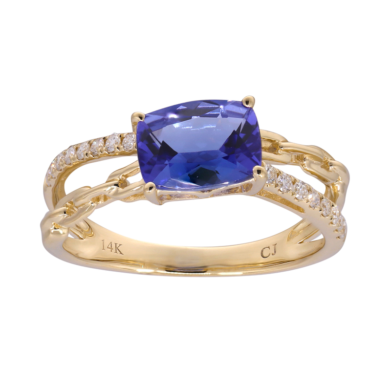 AAA-Tansanit-Goldring (CIRARI)