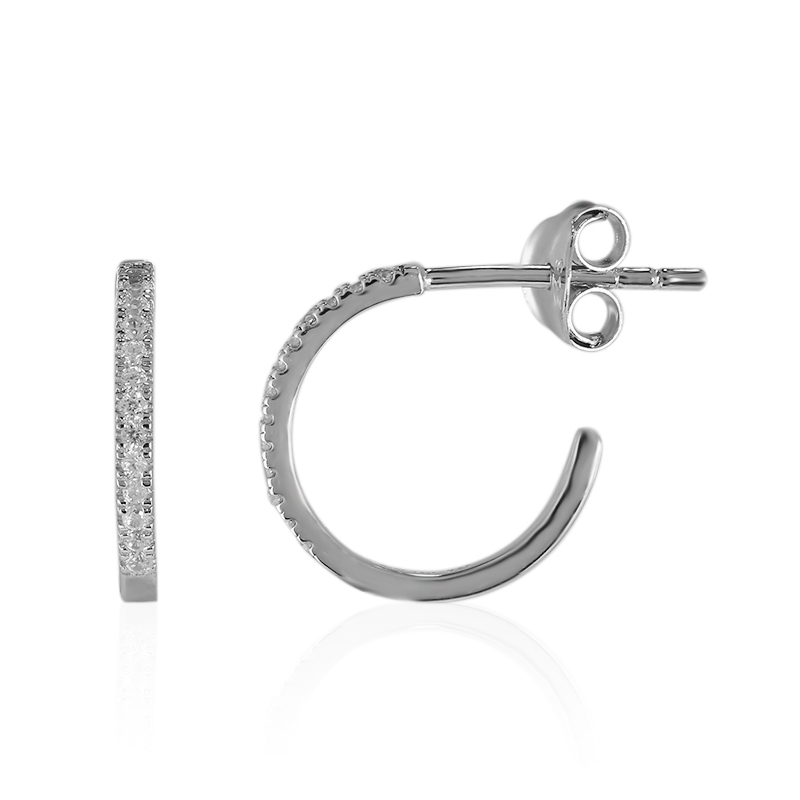 Zirkon-Silberohrringe