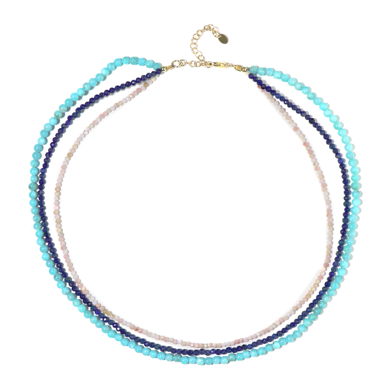 Edelstein-Silberhalskette Edelstein-Silberhalskette