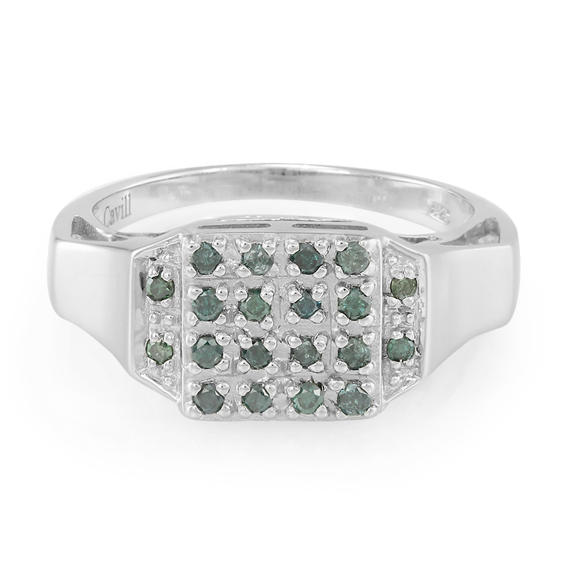 Fancy-Diamant-Silberring