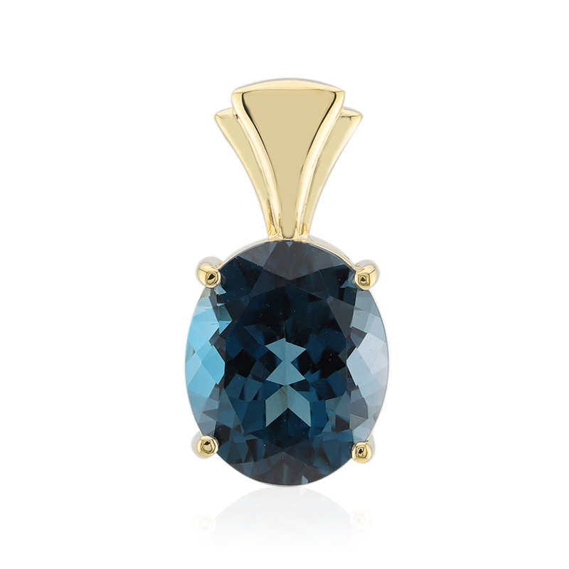Londonblauer Topas-Goldanhänger