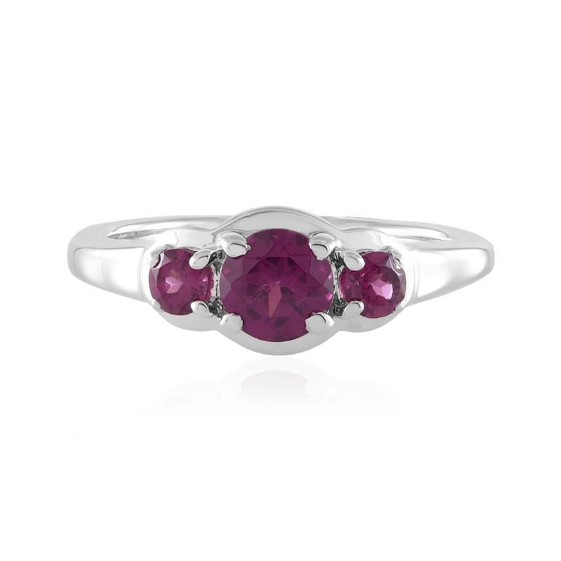 Magenta-Granat-Silberring