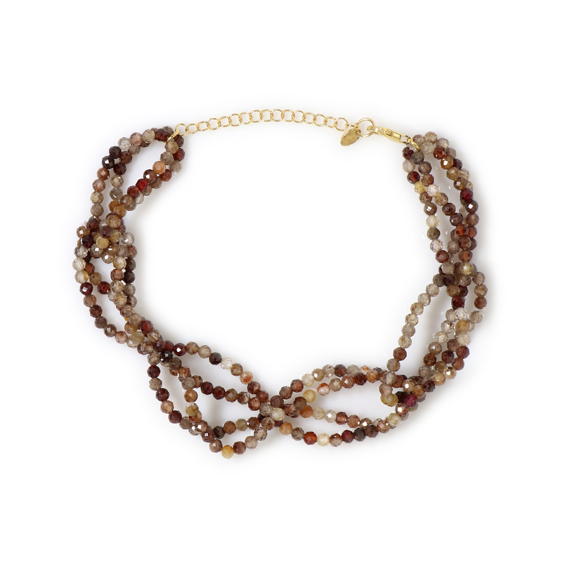 Cognac-Zirkon-Silberarmband (Riya)