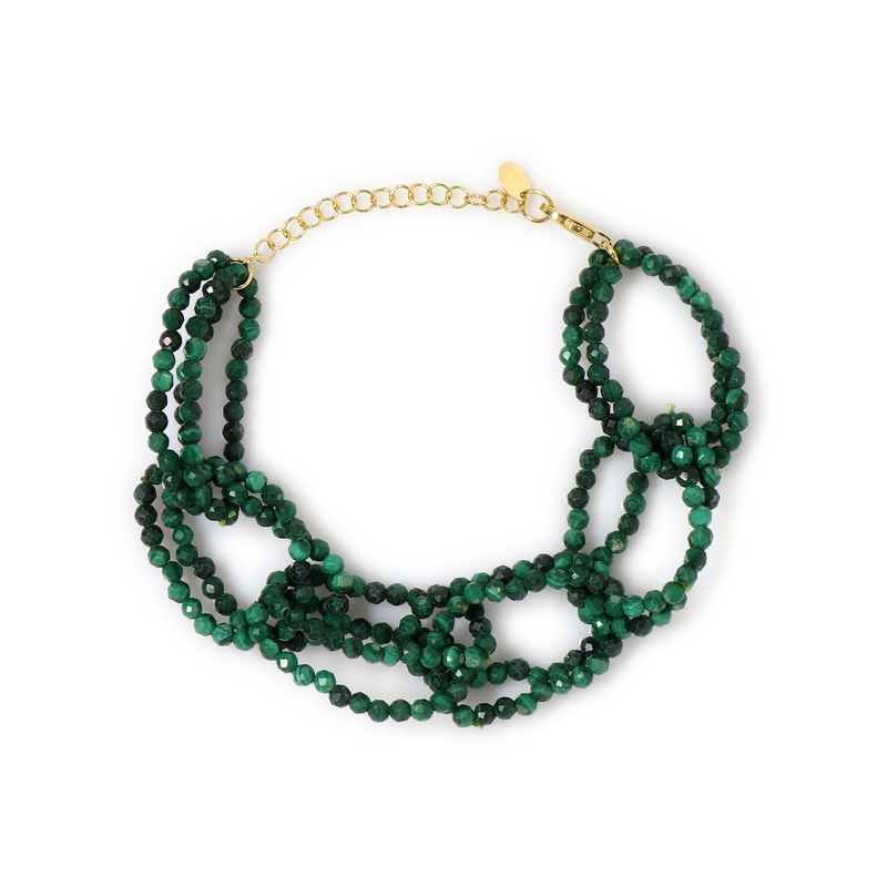 Malachit-Silberarmband (Riya)