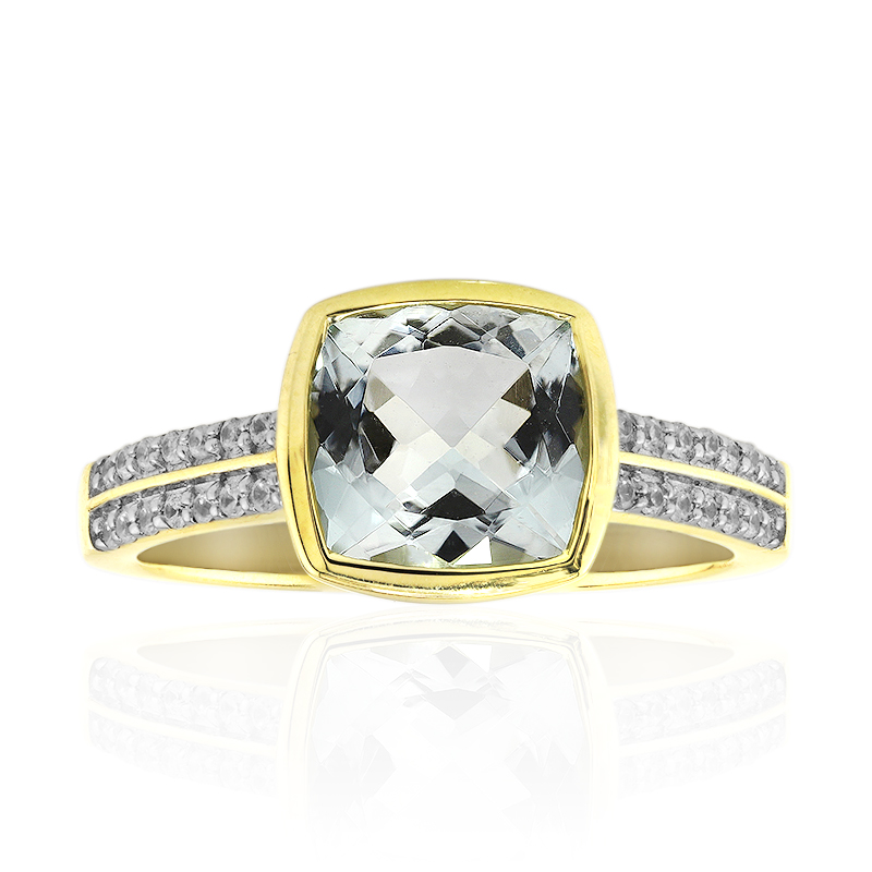 Nigerianischer Aquamarin-Goldring (Mark Kaufman) Nigerianischer Aquamarin-Goldring (Mark Kaufman)