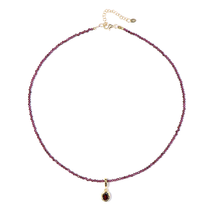 Rhodolith-Silberhalskette Rhodolith-Silberhalskette