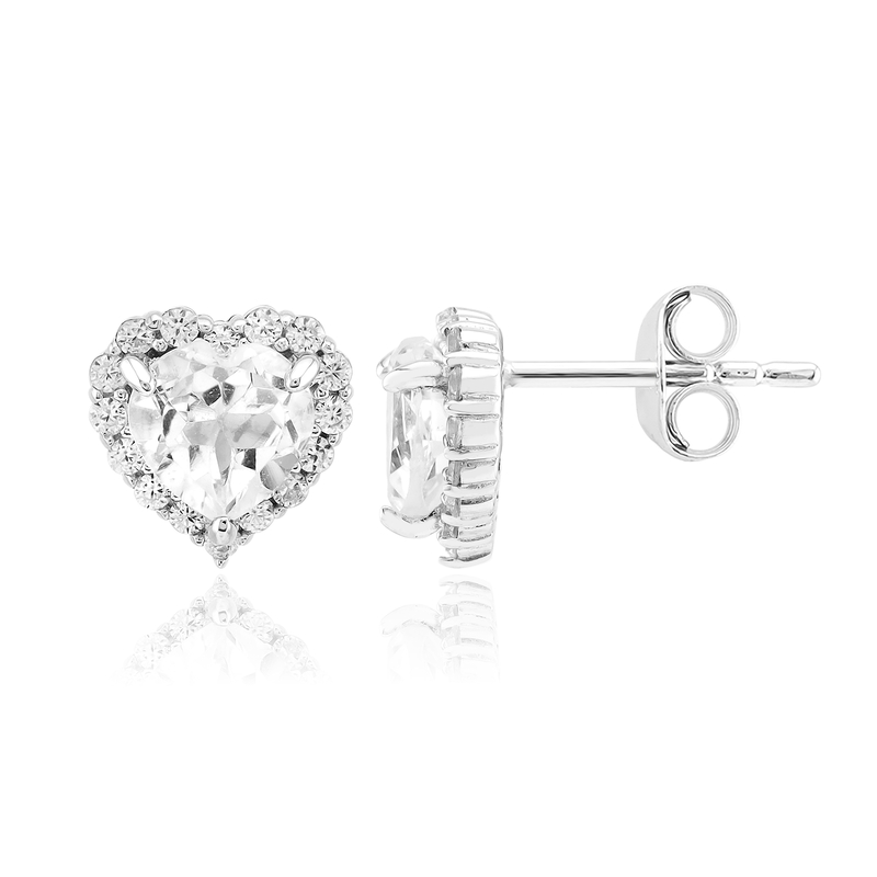 Weißer Topas-Silberohrringe Weißer Topas-Silberohrringe