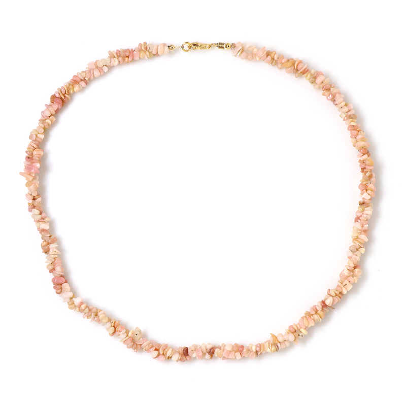 Pinkfarbener Opal-Silberhalskette