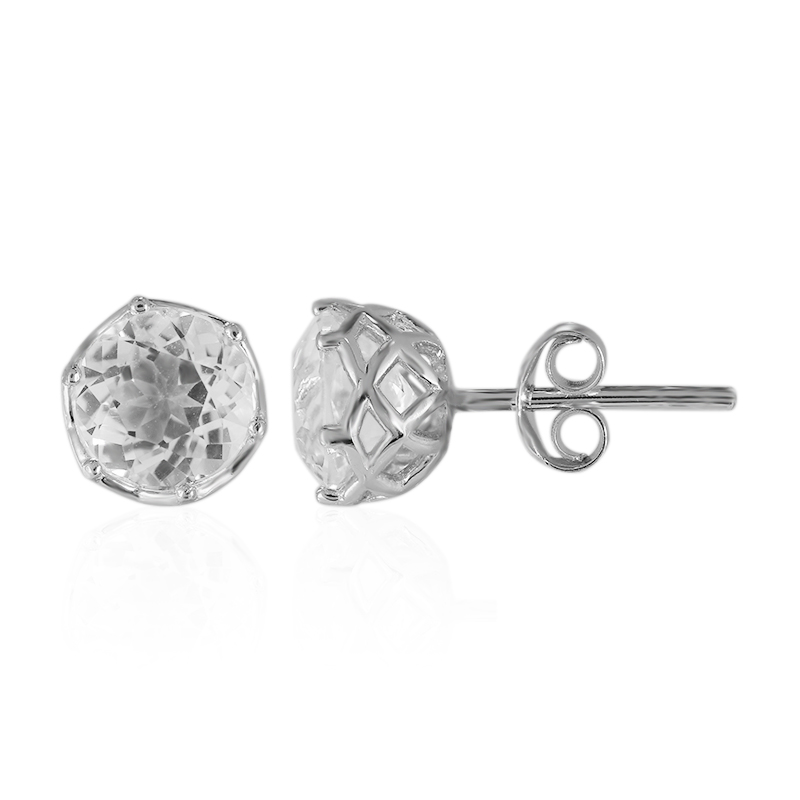 Weißer Topas-Silberohrringe Weißer Topas-Silberohrringe