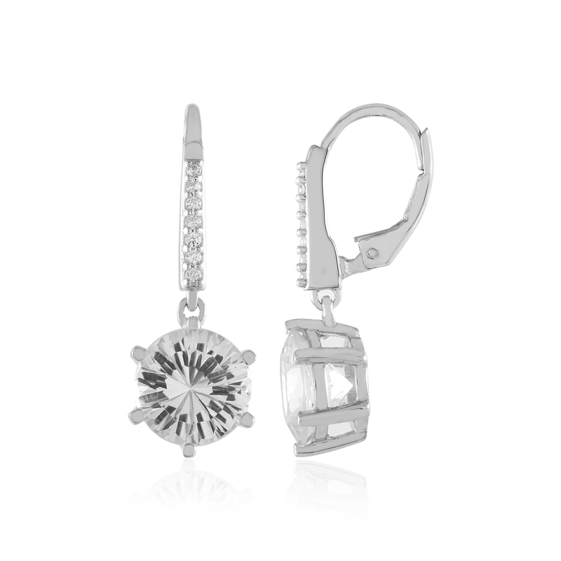 Weißer Topas-Silberohrringe Weißer Topas-Silberohrringe