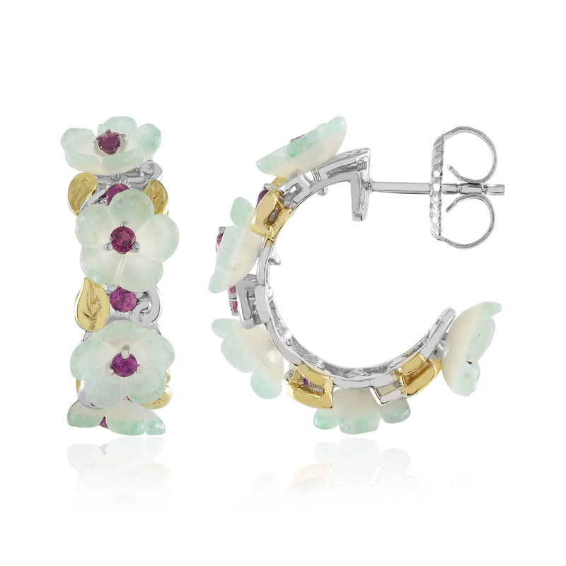 Rhodolith-Silberohrringe (Gems en Vogue)