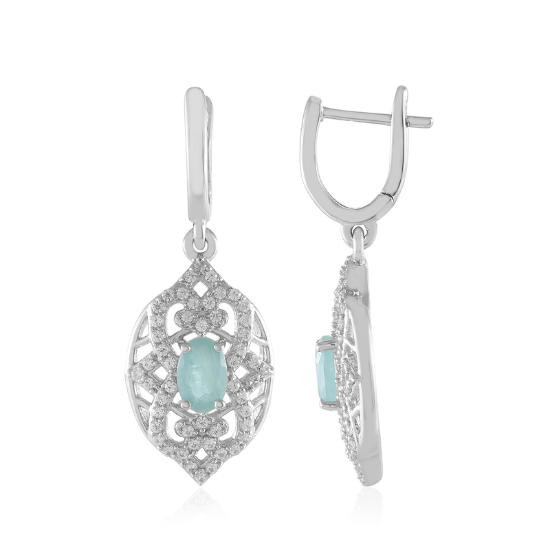 Grandidierit-Silberohrringe