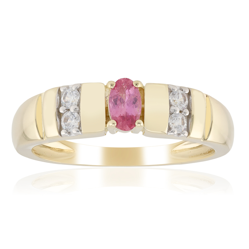 Padparadscha-Saphir-Goldring