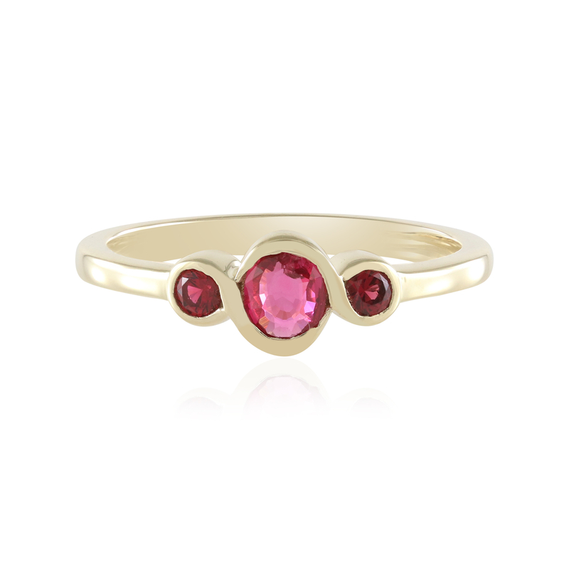 Pinkfarbener Spinell-Goldring