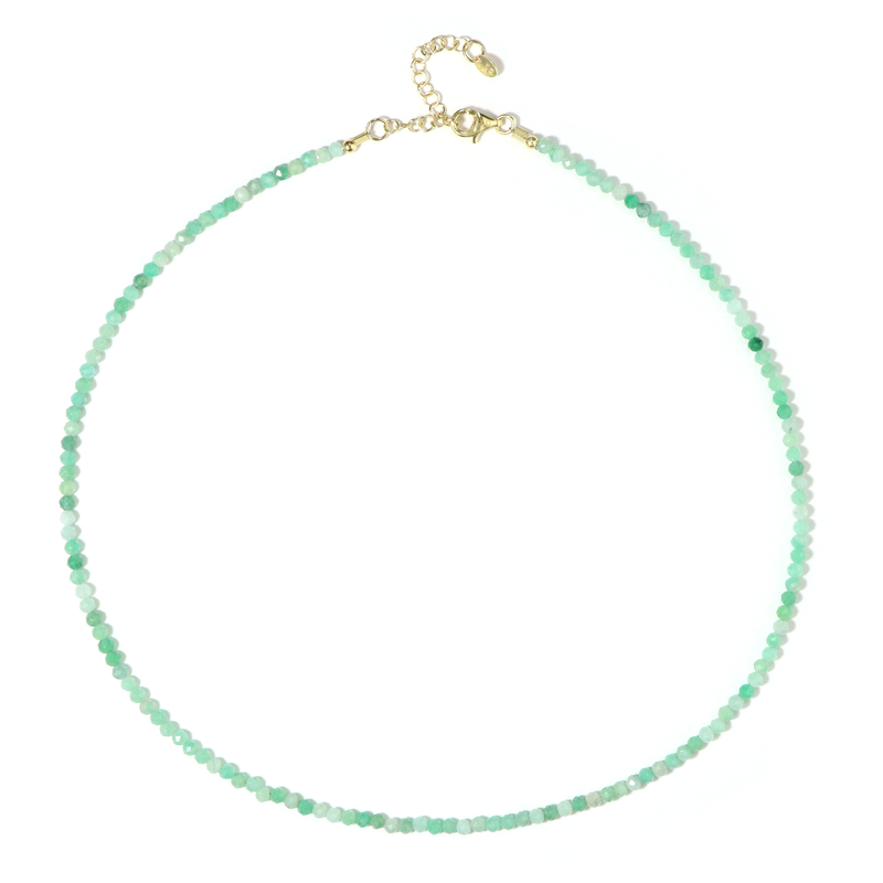 Brasilianischer Smaragd-Silberhalskette