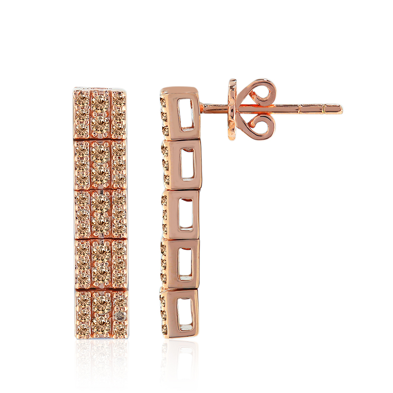 SI1 Argyle-Rose de France-Brillant-Goldohrringe (Annette) SI1 Argyle-Rose de France-Brillant-Goldohrringe (Annette)