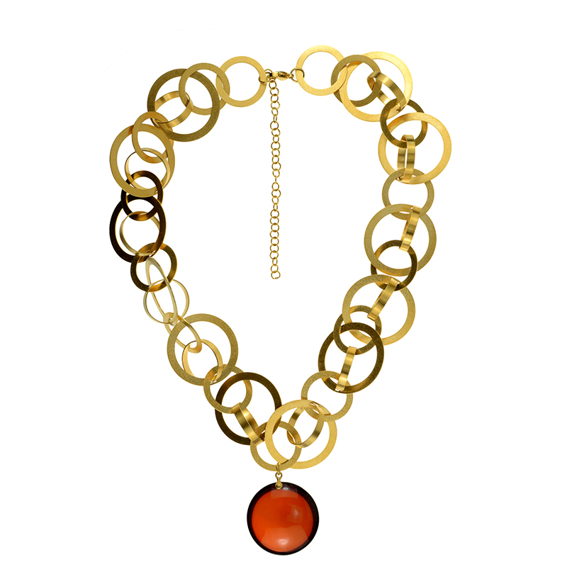 Baltischer Bernstein-Edelstahlcollier (dagen) Baltischer Bernstein-Edelstahlcollier (dagen)