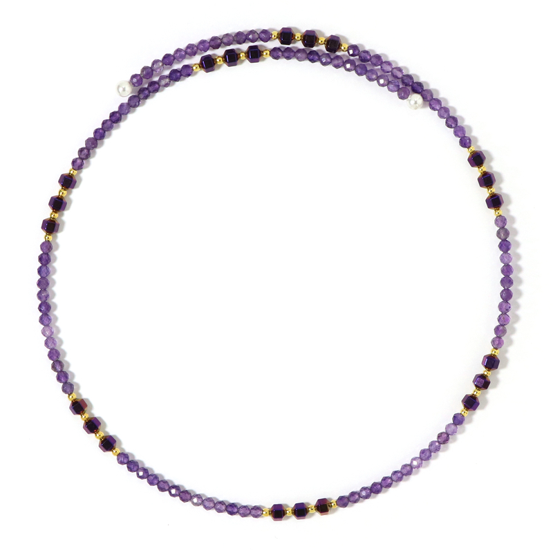 Edelstein-Stahlhalsreif (Riya)