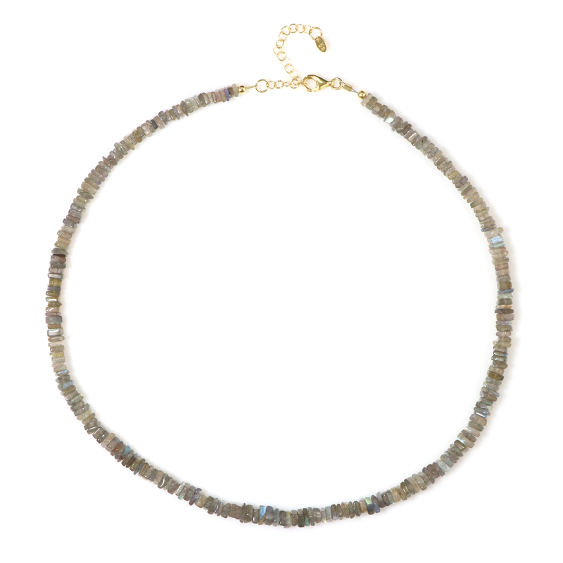 Labradorit-Silberhalskette