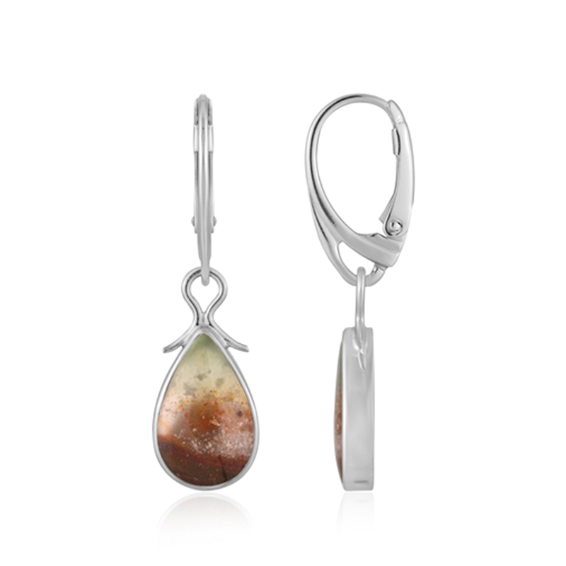 Garut-Holzopal-Silberohrringe (Bali Barong)