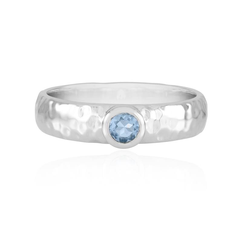 Brasilianischer Aquamarin-Silberring