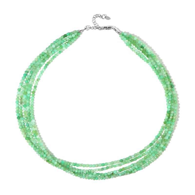 Chrysopras-Silberhalskette