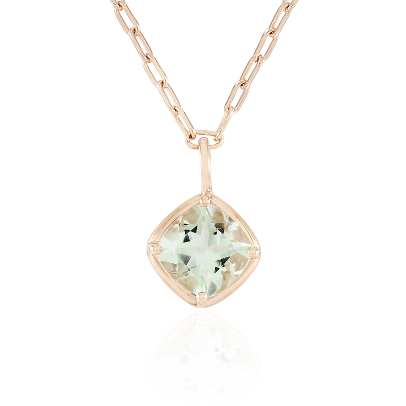 Grüner Amethyst-Silbercollier (Adela Silber)