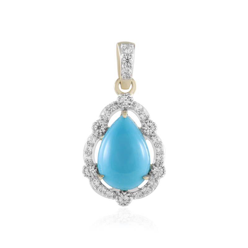 Sleeping Beauty-Türkis-Goldanhänger Sleeping Beauty-Türkis-Goldanhänger