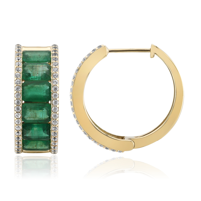 Sambia-Smaragd-Goldohrringe