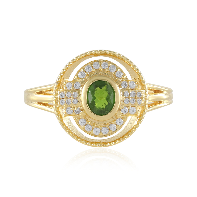 Russischer Diopsid-Silberring Russischer Diopsid-Silberring