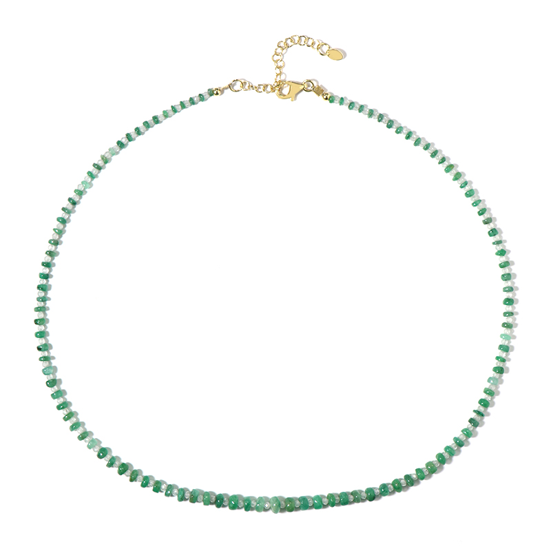 Edelstein-Silberhalskette