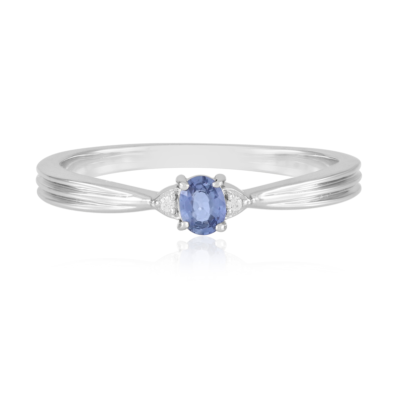 Blauer Ceylon-Saphir-Silberring